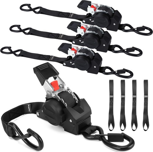 Heavy Duty Ratchet Straps 1763lb Break Strength 1x10ft Self Retracting Cargo ... - Picture 3 of 9