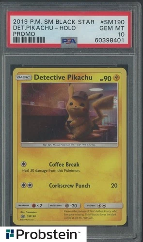 2019 Pokemon SM Black Star Promo #SM190 Detective Pikachu Holo PSA 10 GEM MINT