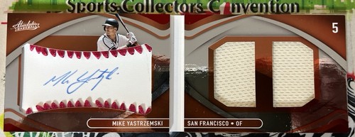 2022 Panini Absolute Mike Yastrzemski Autograph Dual Jersey Booklet /50 Giants