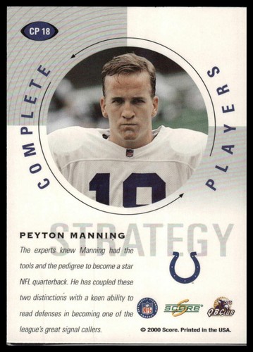 2000 Score #CP 18 Peyton Manning Complete Players - Picture 2 of 2