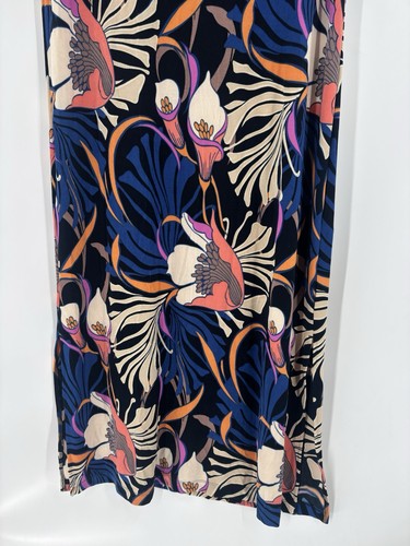 NWT Chicos Lily Maxi Dress Womens XL Blue Tropical Floral Stretchy Side Slit - Picture 7 of 13