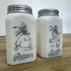 Vintage 1930s/40s Milkglass Hazel-Atlas Dutch Salt & Pepper Shakers