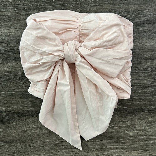 ZARA Trägerloses Taft Schleife Top XS Hellrosa Blogger Favorit Kokette 3421/288 Neu mit Etikett - Bild 8 von 11