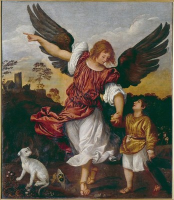 tobiolo-e-langelo-tiziano-vecellio A1-A4 Poster Art Painting Master Fine Classic
