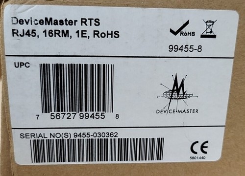 NEW OPEN BOX COMTROL DeviceMaster RTS RJ45 16RM 99455-8 Device Server SEE NOTES - Afbeelding 6 van 6