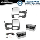 Power Heat Fold Smoked Turn Chrome Cap Upgrade Towing Mirror PAIR for Super Duty