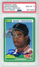 Deion Sanders 1989 Score Football Autograph Rookie Card #246 PSA/DNA 10