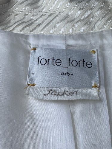 Blazer Forte Forte Marfil Lana Viscosa IT 1 US 4 Botón Único Italia Solapa Pico - Imagen 9 de 14