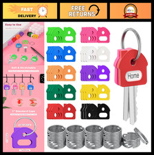 40 Pcs Soft Stretchy Key Covers with Labels - Cute Key Identifiers for Standard
