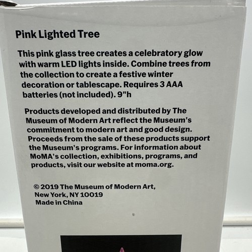 2019 MoMA 9” Iridescent Pink Glass Christmas Light Up Tree NIB - Bild 8 von 8