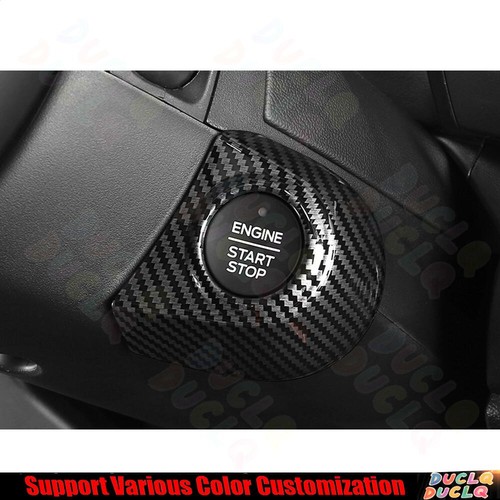 Borde de botón de interruptor de arranque con un solo clic para Ford Ranger 2023-2024 ABS fibra de carbono - Imagen 3 de 6