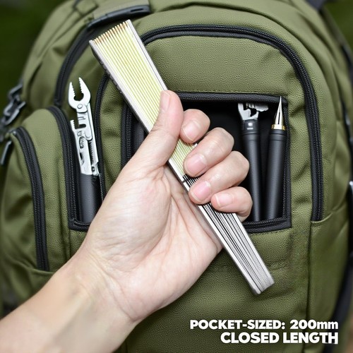 Ventilador Plegable Titanio Ligero EDC Bolsillo Chino Kung Fu Ventilador con Ventana B... - Imagen 3 de 7