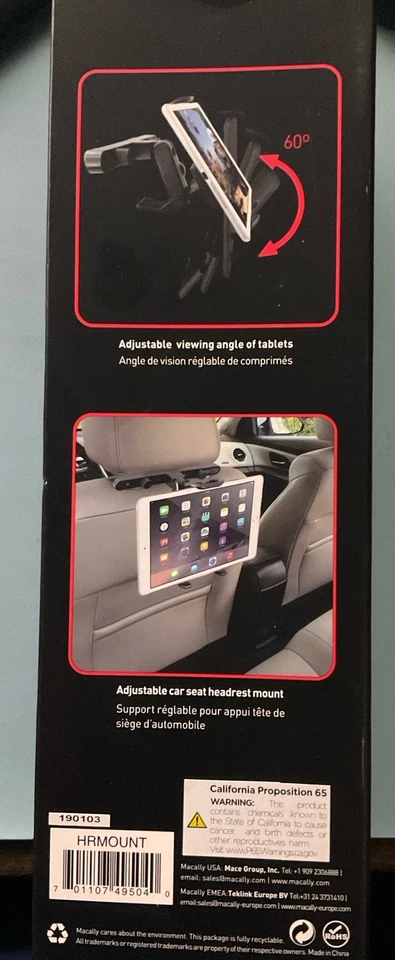 Headrest Tablet Holder Adjustable iPad Car Mount for Kids in Backseat Compatible - Image 2 of 4