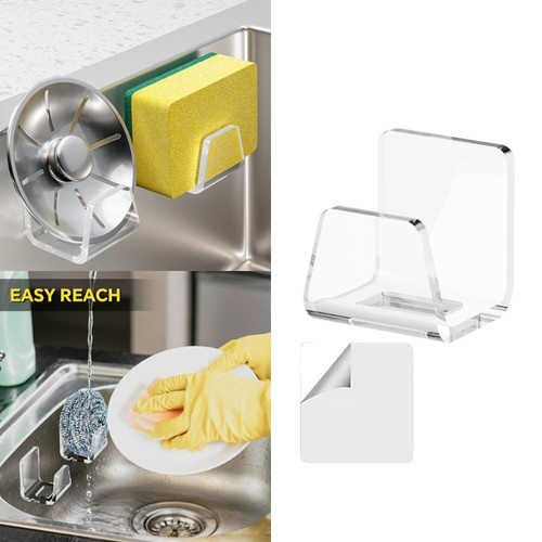 Acrylic Rack Space Saving Sponge Organizers for Kitchen Countertops and Bathroom - Picture 5 of 8