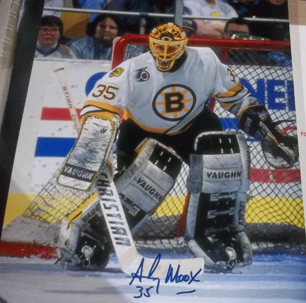 4 LOT ANDY MOOG AUTOGRAPH SIGNED DIFFERENT 8X10 PHOTOS BOSTON BRUINS COA OILERS