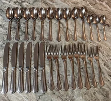 27 Fortessa Medici Flatware 18/10 Stainless Steel Silverware Knives Forks Spoons
