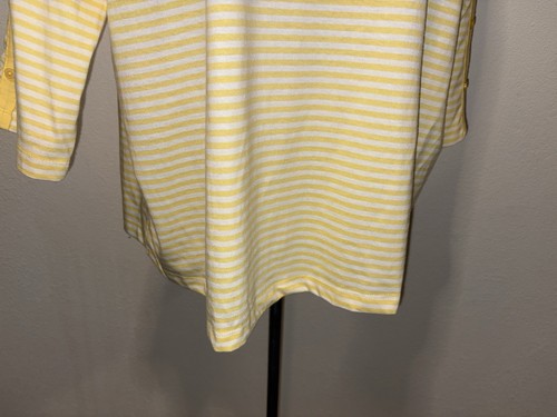 American Sweetheart Damen 1X Pull Over Bluse Oberteil 3/4 Ärmel U-Ausschnitt Knöpfe - Bild 5 von 9