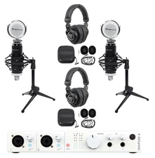 Arturia 2-Person Recording Podcast Podcasting Kit+(2) Mics+(2) Headphones+Stands