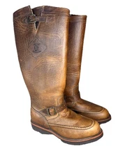 Chippewa Snake Boots Men 8.5D Brown Leather Field Hunting Outdoor Workwear 23909