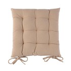 Square Garden Chair Seat Cushion Cotton Polyester Filled Outdoor Dining Natural