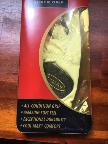 3 Medium Left Hand Men’s White Golf Gloves - 1 Top Flite Super Grip & 2 Dunlop - Picture 3 of 6