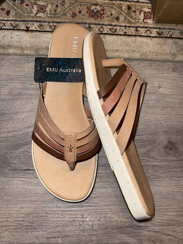 Neu EMU Australia Palmgrove Damen-Ledersandalen Größe 8 bequeme Schuhe