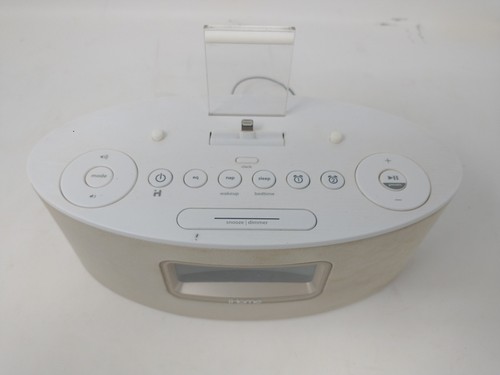 iHome iDL46 FM Stereo Digital Clock Radio with Lightning Dock for iPhone, White - Picture 3 of 10
