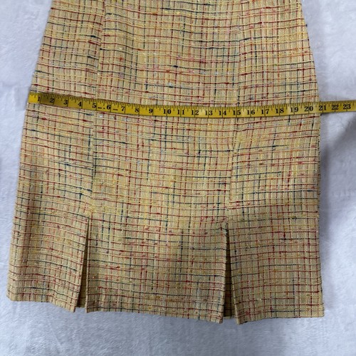 NEW Y2K Rainbow Yellow Tweed Skirt Suit Set Size 12 Pleated Clueless Elle Woods - Picture 20 of 20