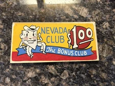 JENNINGS ORIGINAL NEVADA CLUB MARQUEE FOR NON LIGHT UP MACHINE $1.00