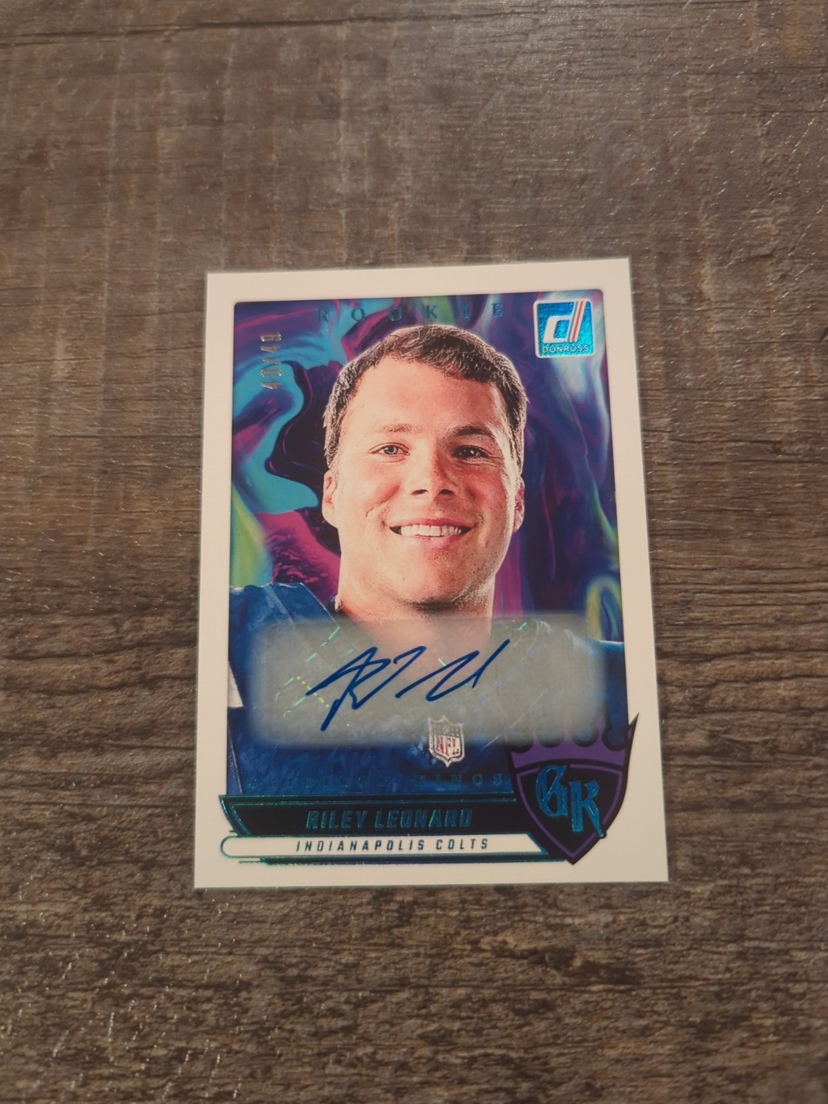 2025 Donruss #RGK-RLD Riley Leonard Rookie Gridiron Kings Auto 40/49 Colts