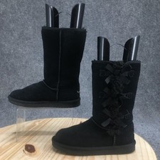 Koolaburra by UGG Youth 4 Victoria Tall Shearling Black Pull On Casual 1020171