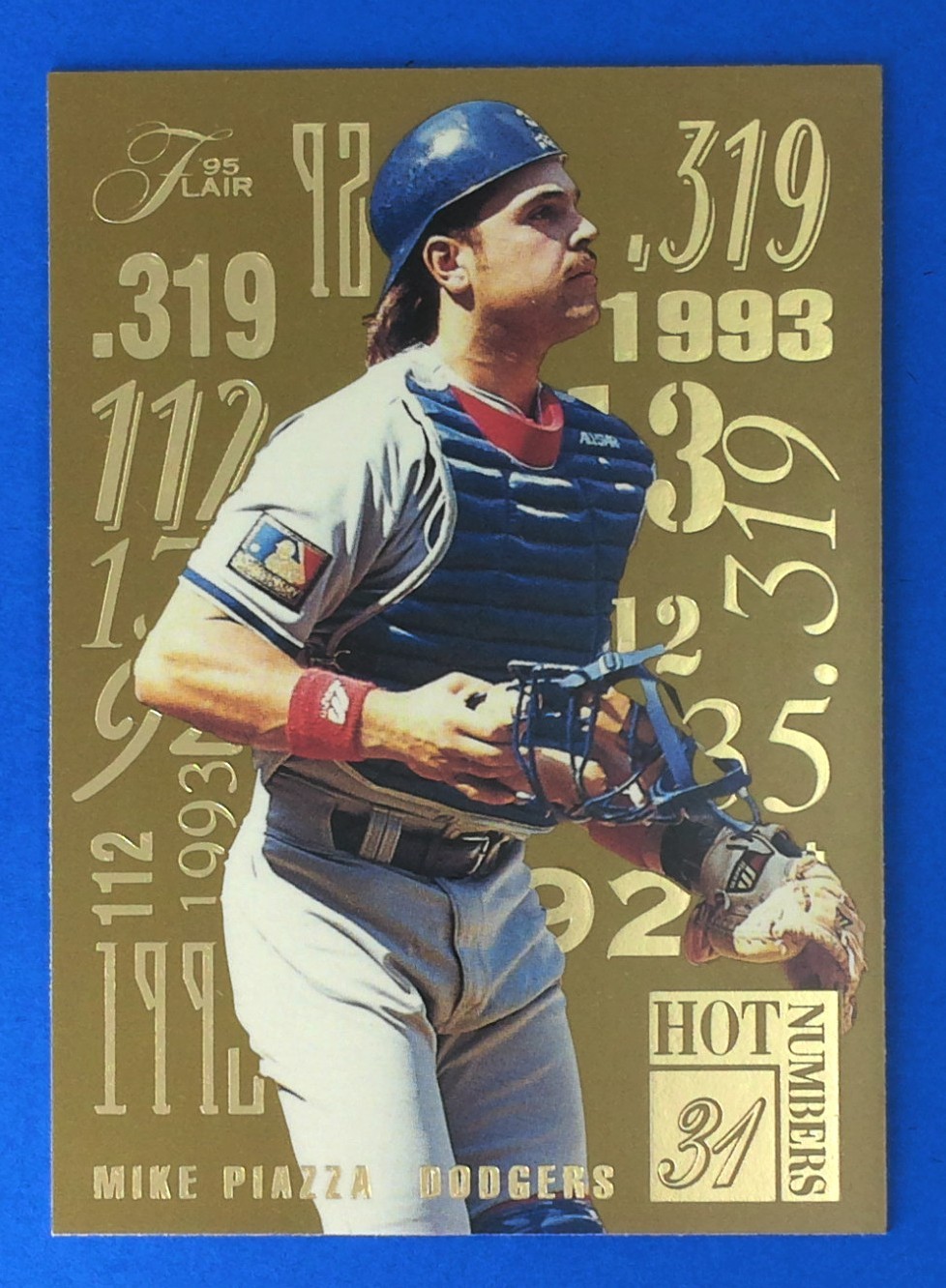 1995 Flair Mike Piazza #7 BASEBALL CARD Los Angeles Dodgers Hot Numbers