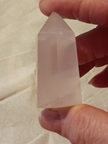 ~ Schöner heilender Rosenquarz Obelisk Spitzenstein Wicca heidnisch 49 mm - Bild 3 von 4