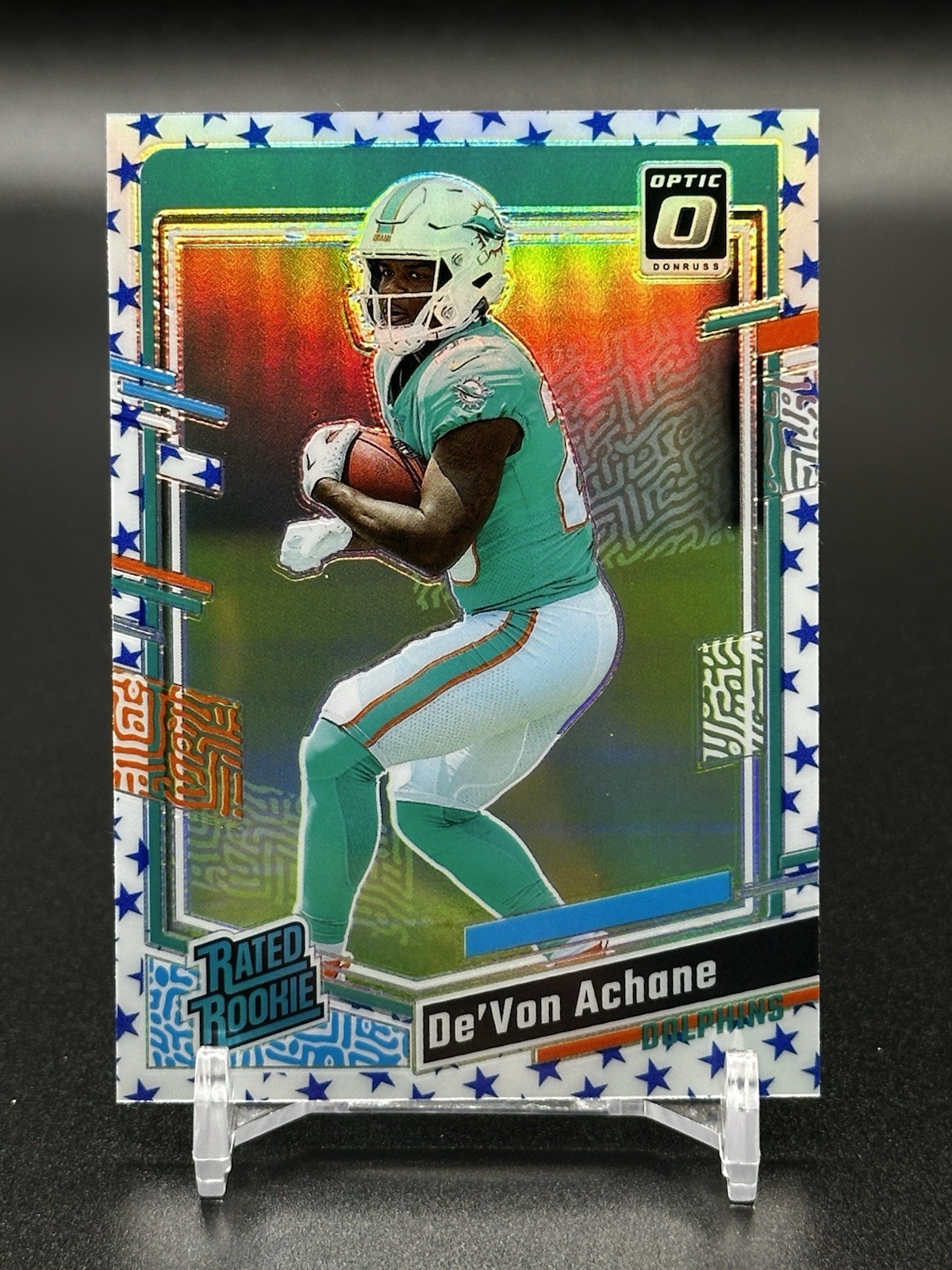 2023 Panini Donruss Optic Rated Rookie Stars Prizm De'Von Achane #269 Rookie RC