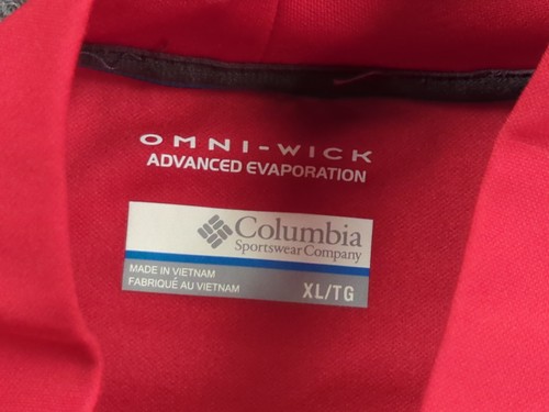 Columbia Shirt Mens XL Red Pullover Omni-wick Long Sleeve Fishing Outdoor - Picture 3 of 7