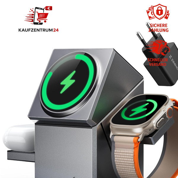 Ladestation 3 In 1 Magsafe Qi2 15W FüR Iphone 12-16, Apple Watch, Airpods-image
