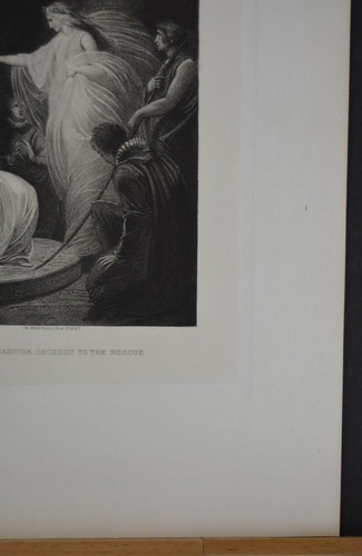 Antik John Milton Art Paradise Lost Comus Indien PP Gravur 1880 Geister - Bild 3 von 8