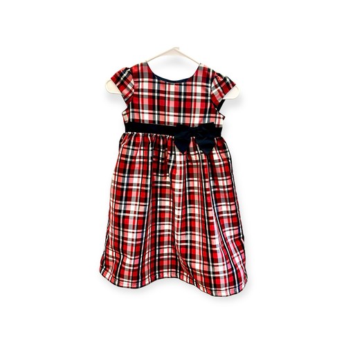 Carters Girls Dress 6X Red Tartan Plaid Holiday Umpire Waist Bow Christmas - Picture 21 of 23