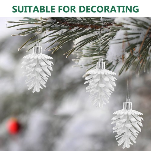  6 Stck. Urlaub hängende Ornament Mini Schnee Tannenzapfen klein zum Basteln - Bild 9 von 12