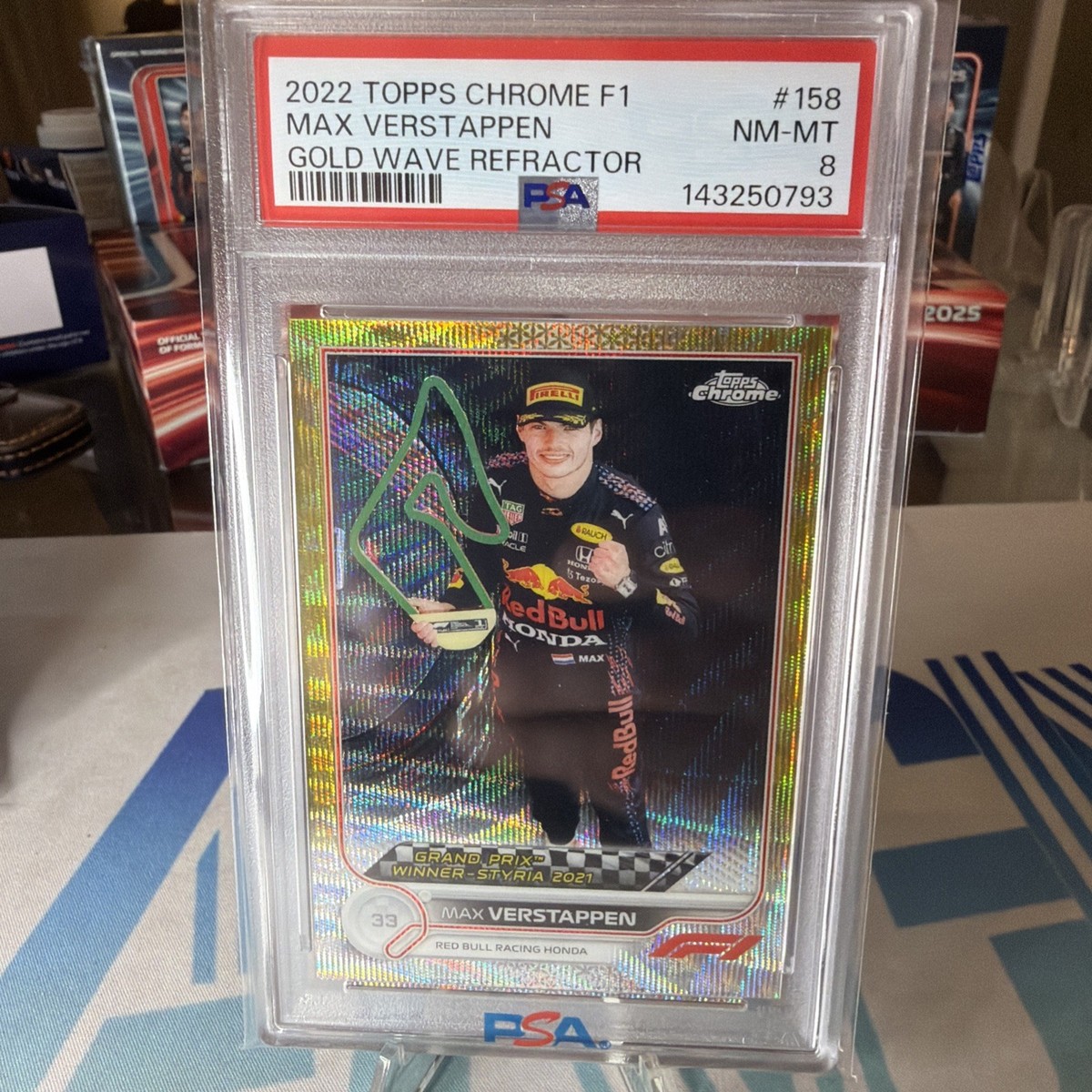 2022 Topps Chrome Formula 1 - F1 Max Verstappen #158 Gold Wave Refractor /50