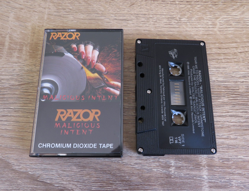 Razor - Malicious Intent Cassette Tape 1ST PRESS 1986 MEGA RARE Slayer Sacrifice