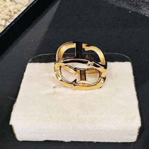 CHRISTIAN DIOR CD LOGO NEU GOLD SCHAL RING Vintage Neu Dead Stock Schmuck - Bild 5 von 6