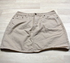 Y2K No Boundaries Beige Tan Micro Mini Skirt Khaki Preppy Juniors 13 VTG