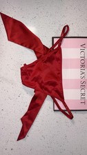 NWT Victoria  s Secret Dream Angels Red Satin Twinkle Bow V-String Panty Size L