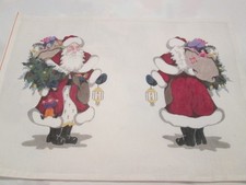 2 SIDED SANTA-SHERI-HANDPAINTED NEEDLEPOINT CANVAS