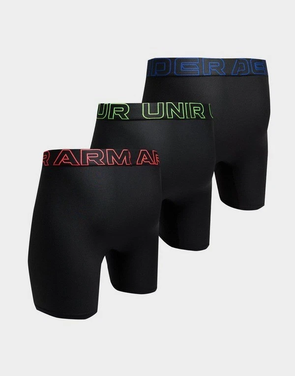Under Armour 3 Pack 6" Performance Boxerjock Three Boxer Briefs Black Green Blue - Image 3 of 3