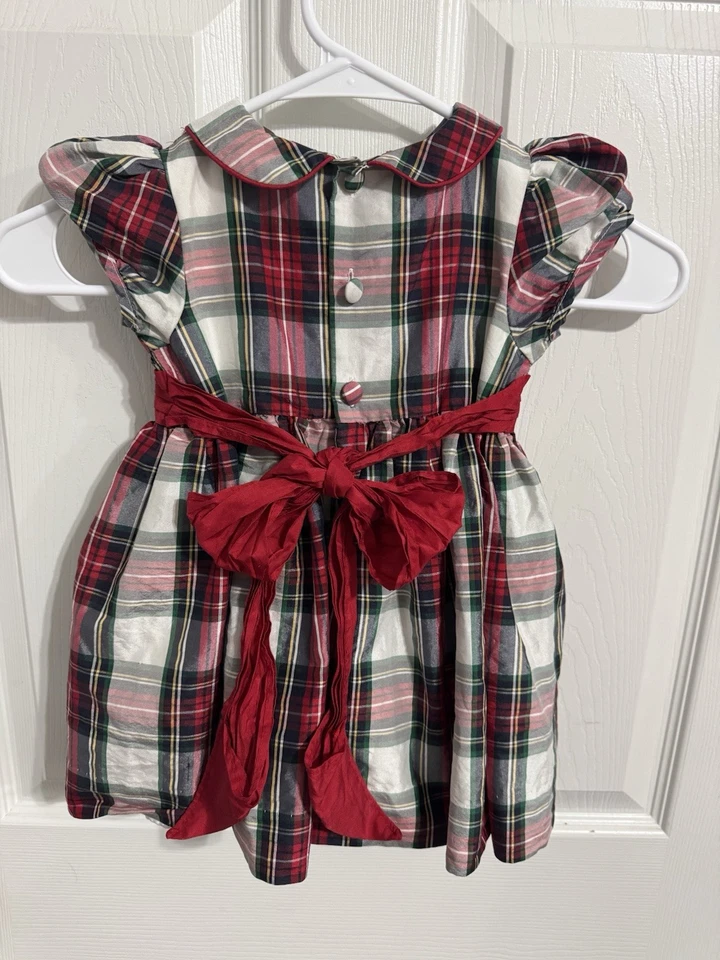 Рождественское платье в красную клетку Hartstrings для девочек размер 18 месяцев шелковая смесь - Изображение 2 из 3