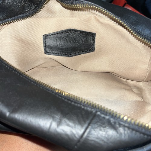 In Pell Italy Herren Schwarz Leder Kulturbeutel Rasier Dopp Tasche Reise Etui - Bild 3 von 6
