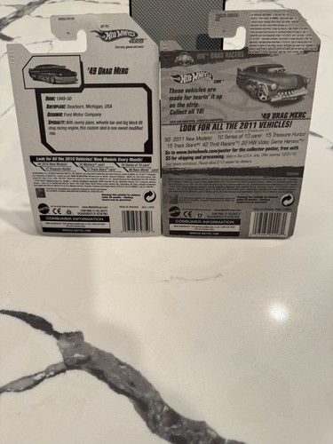 Pair Of Hot Wheels 49 Drag Mercs 2009 & 2010. 49Er In Purple & Phil‘S Burner Org - Picture 7 of 7