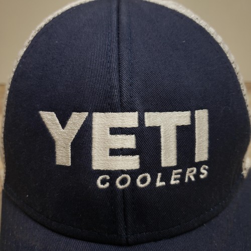 Yeti Coolers Mütze Kappe Druckknopflasche marineblau weiß Mesh Trucker bestickt Baseball Herren - Bild 2 von 9